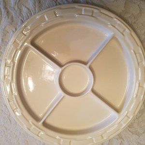 Longaberger Relish Plate 13.5 in Woven Traditions Ivory- MINT